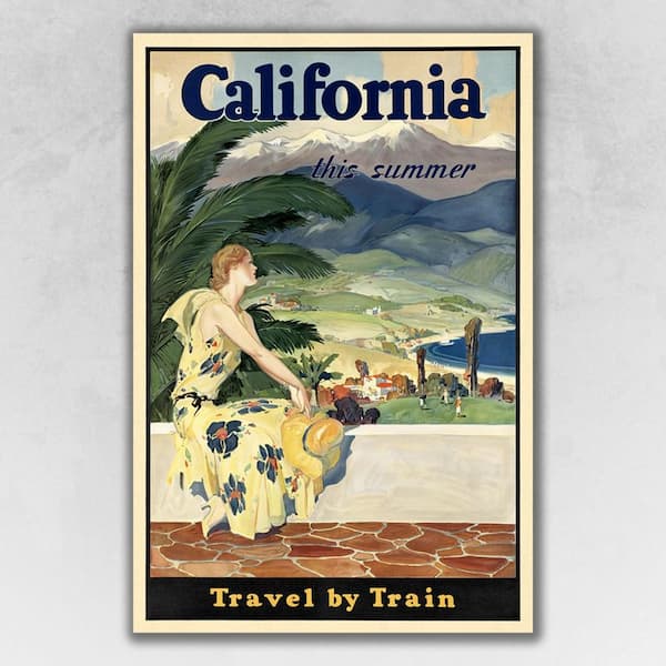 HomeRoots Market Vintage 1934 California Travel Poster Wooden Wall Art