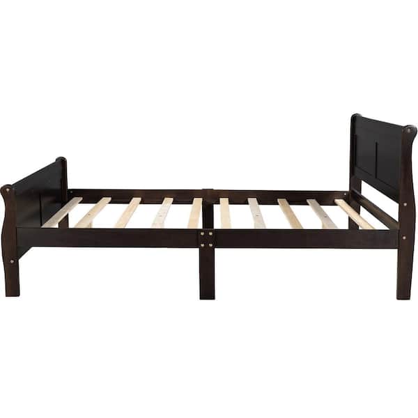 62 in.W Queen Size Wood Platform Bed Frame with Headboard and Wooden ...