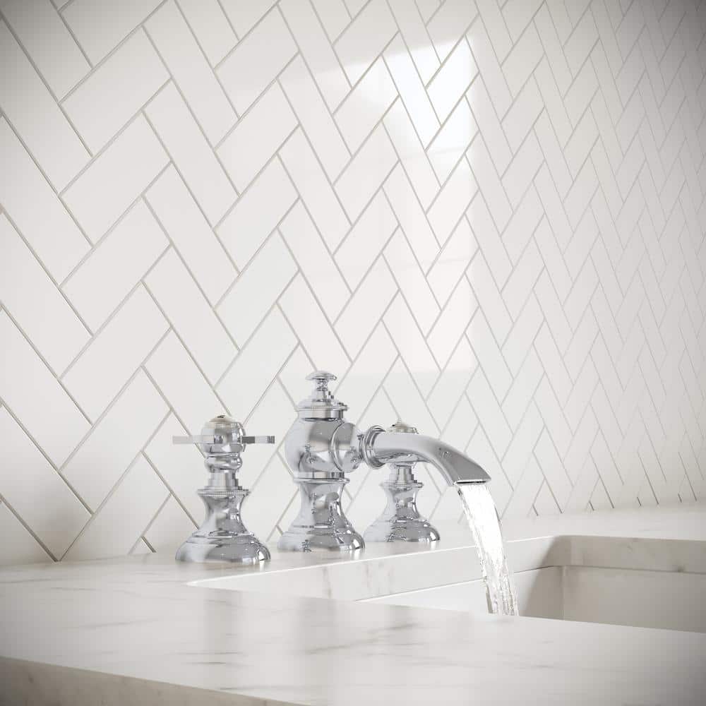 Chrome Cross Handle Widespread Bathroom Faucet with Drain Assembly