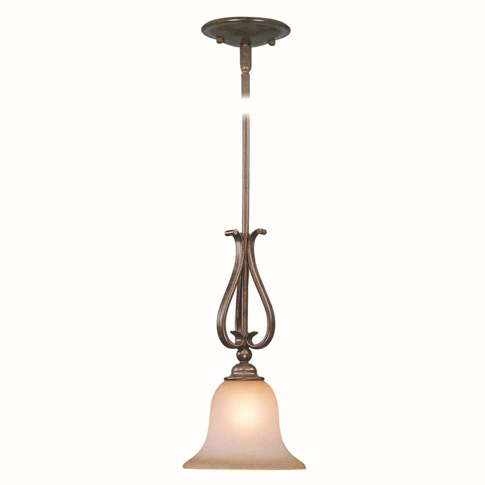 Monrovia Royal Bronze Mini Pendant with Brushed Cognac Glass