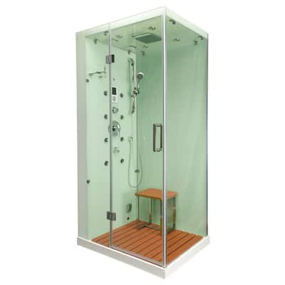 Mesa 609P Steam Shower - Blue Glass