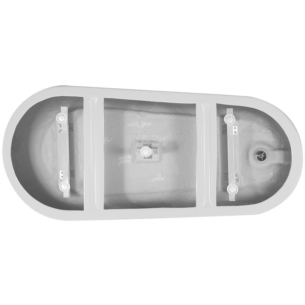 67" White Acrylic Freestanding Soaking Bathtub