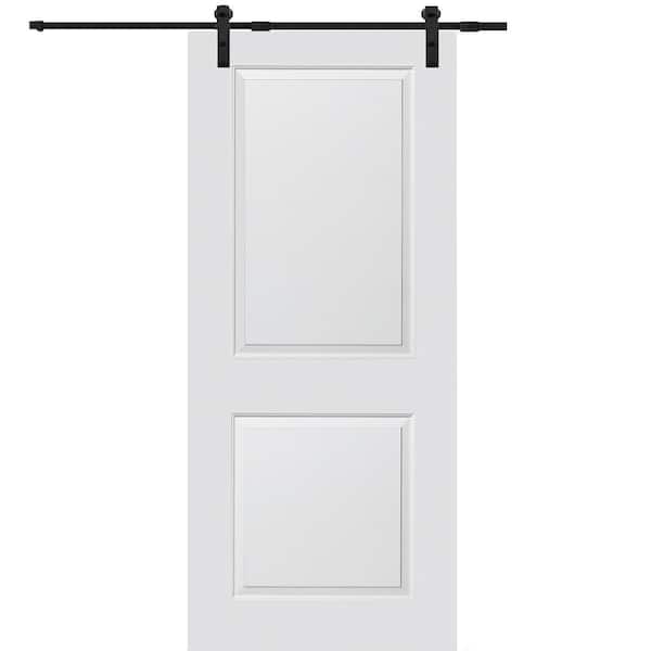 MMI DOOR 32 in. x 80 in. Primed Molded MDF Carrara Sliding Barn Door with Hardware Kit