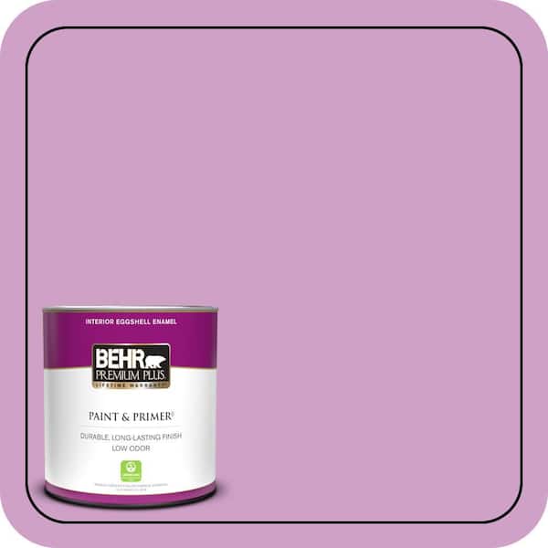 BEHR PREMIUM PLUS 1 qt. #670B-4 Geranium Bud Eggshell Enamel Low Odor Interior Paint & Primer