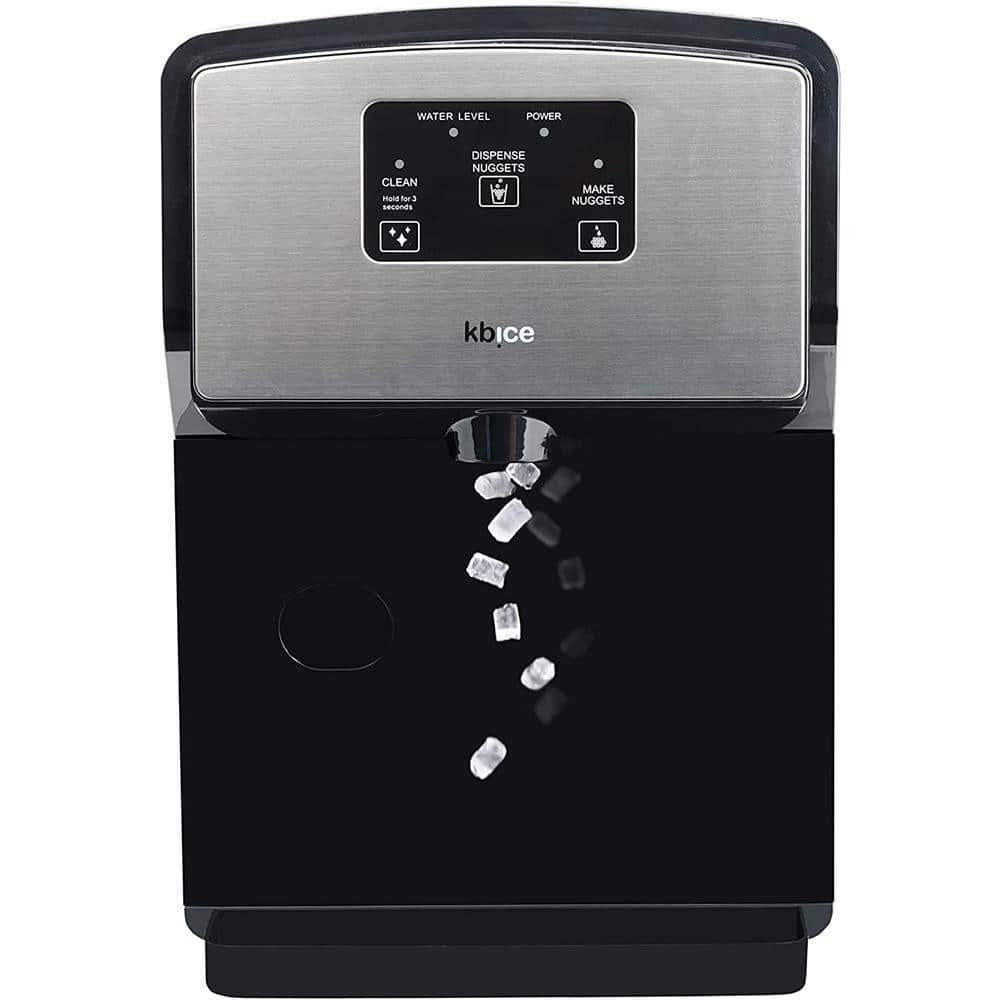 12 in. 22 lb. Portable Ice Maker in Stainless with Nugget Maker