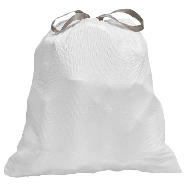 Handi-Bag Drawstring Kitchen Bags, 13 gal, 0.6 mil, 24 x 27.4, White