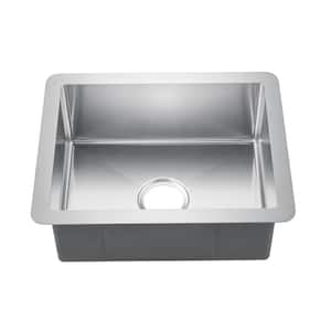Uberto Stainless Steel 20 in. 16-Gauge Single Bowl Undermount Kitchen Sink