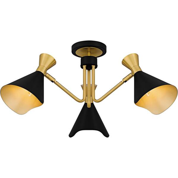 Quoizel Arden 26 in. Matte Black Semi-Flush Mount ADN1726MBK - The