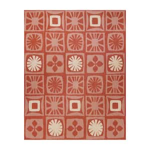 Paseo Oahu Red/Sand 5 ft. x 7 ft. Global Indoor/Outdoor Area Rug