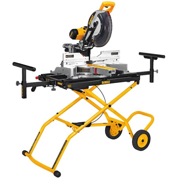 DEWALT - 15 Amp Corded 12 in. Double Bevel Sliding Compound Miter Saw with 32-1/2 in. x 60 in. Rolling Miter Saw Stand
