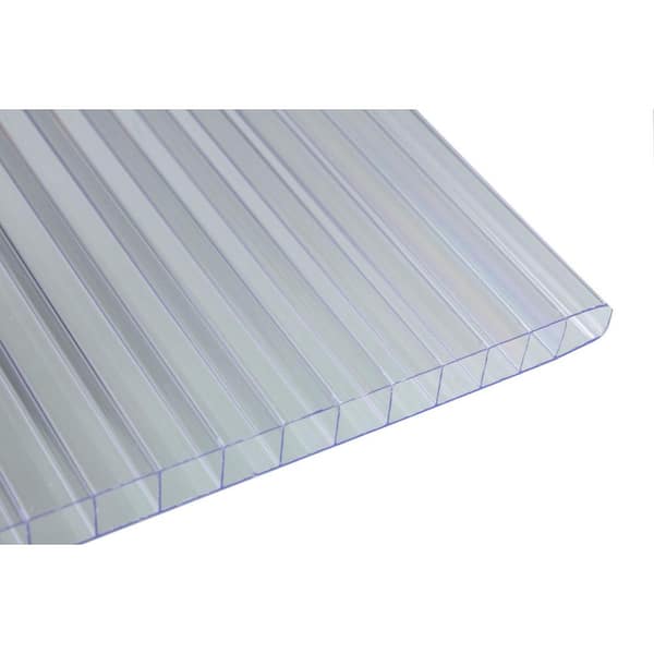 Falken Design 12 in. W x 24 in. L x 0.25 in. T Clear Twin Wall Polycarbonate Sheet