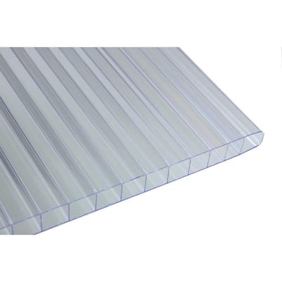 Polycarbonate 8mm 0.314 8mm Clear Polygal 0.314 Clear 24 x 24 Greenhouse Cover Falken Design Falkenacrylic-MW-CL-8MM/2424 Mw-CL-8mm/2424 Multiwall Polycarbonate Sheet 24 x 24 