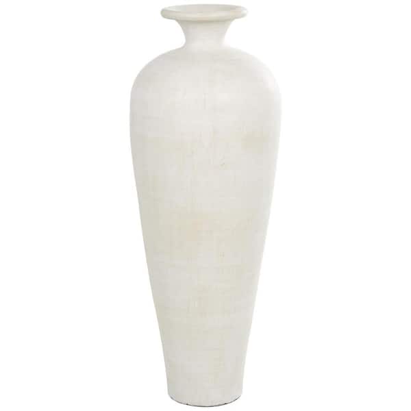AMPHORA WHITE (midium) 花瓶 Litton Lane White Tall Amphora Floor Ceramic Decorative Vase