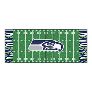 Seattle Seahawks Football Patterned XFIT Design 2.5 ft. x 6 ft. Field Runner Area Rug