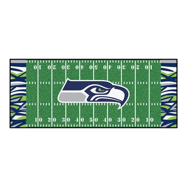 FANMATS Seattle Seahawks Football Patterned XFIT Design 2.5 ft. x 6 ft. Field Runner Area Rug