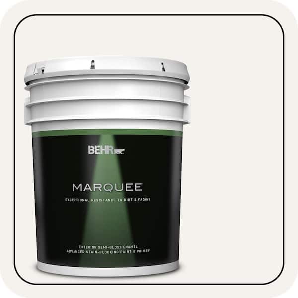 BEHR MARQUEE 5 gal. #PR-W14 Bit of Sugar Semi-Gloss Enamel Exterior Paint & Primer
