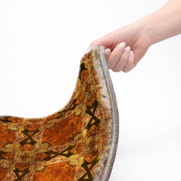 Dream Shag Premium Machine Washable Abstract ADS564 Paprika 8 ft. x 8 ft. Round Rug