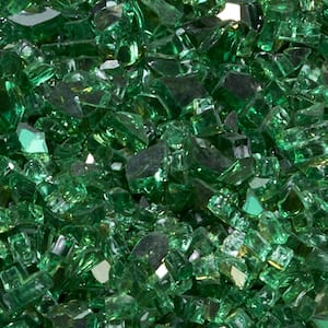 1/4 in. Reflective Emerald Fire Glass - 10 lb, Modern Gas Log Replacement, Tempered Glass, Easy Installation