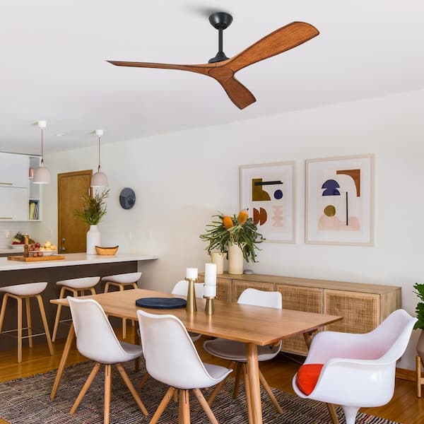 Parrot Uncle 52 in. Indoor/Outdoor Matte Black Ceiling Fan