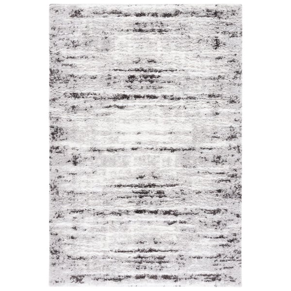 SAFAVIEH Berber Shag Grey/Dark Grey 9 ft. x 12 ft. Distressed Area Rug