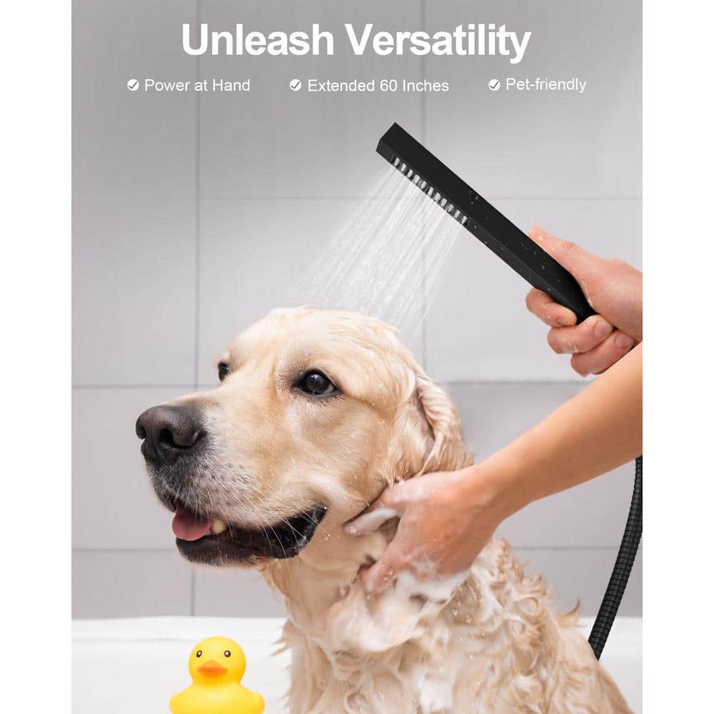 Matte Black Dual Mount Rainfall Shower System with Handheld Spray