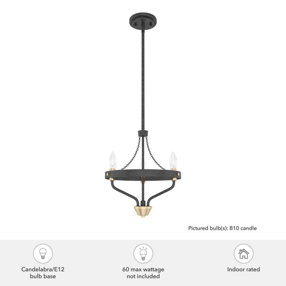 Black and Gold Mini Iron Candle Chandelier