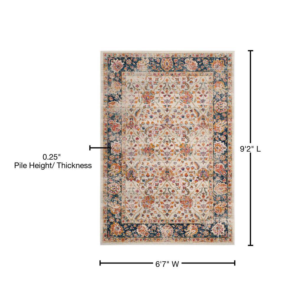 Metro-Mod Chic Blue Rectangular Hand-Knotted Cotton Area Rug