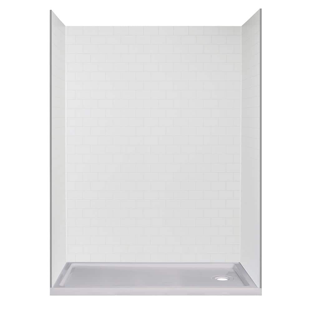 JETCOAT 32 in. x 60 in. x 78 in. Shower Kit in White Subway with Right Drain Base in White (5-Piece) price history on PriceWatchPro