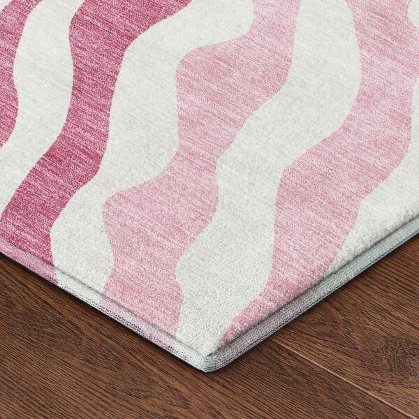 Mayfield Premium Machine Washable Abstract AMF2523 Pink 10 ft. x 14 ft. Area Rug