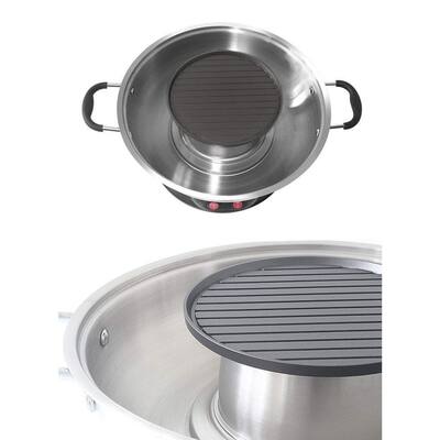 Shabu Shabu Stainless Steel Electric Wok HotPot with BBQ Grill