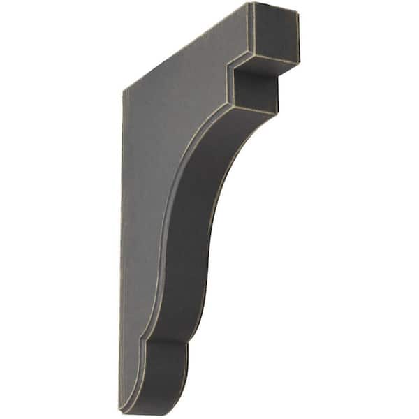 Ekena Millwork 1-3/4 in. x 11 in. x 8-1/2 in. Black Bedford Wood Vintage Decor Bracket