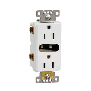X Series 15 Amp 125-Volt Tamper Resistant Indoor Lighted Duplex Outlet Back Wire Decorator Receptacle Matte White