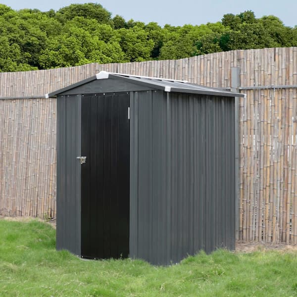 VEIKOUS 4 ft. W x 6 ft. D Metal Outdoor Storage Shed 24 sq. ft