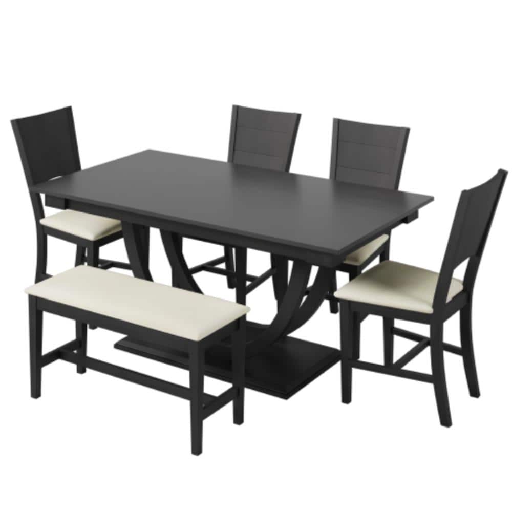 6-Piece Rubber Wood Outdoor Conversation Patio Furniture Set with Beige Cushions price history on PriceWatchPro