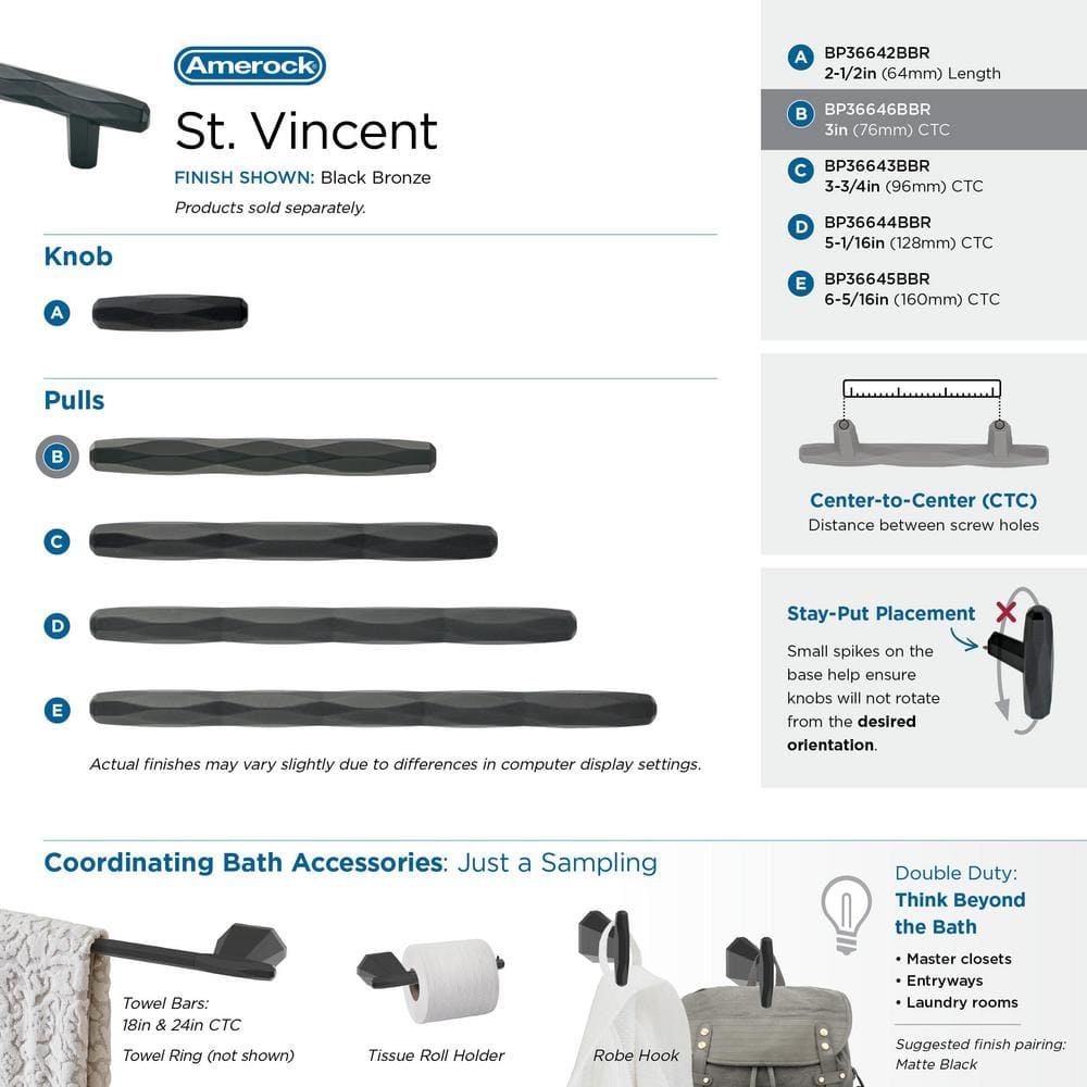 St. Vincent Matte Black Bronze 5.4" Bar Pull with Mounting Hardware