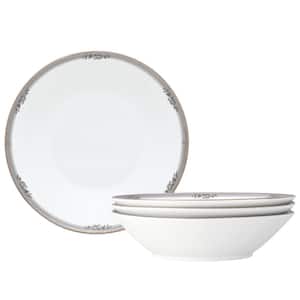 Laurelvale 7.5 in., 12 fl. oz. (White) Porcelain Soup Bowls, (Set of 4)