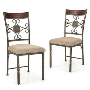 2-Piece Rectangle Brown Polyester Top Dining Room Set Set Seats 2