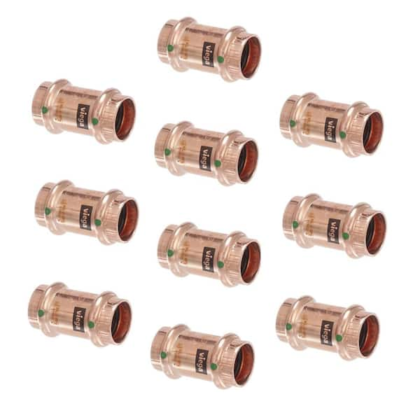 Propress 1/2 in. Press Copper Coupling No Stop (10-Pack)