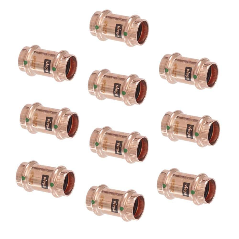 Propress 1/2 in. Press Copper Coupling No Stop (10-Pack) price history on PriceWatchPro