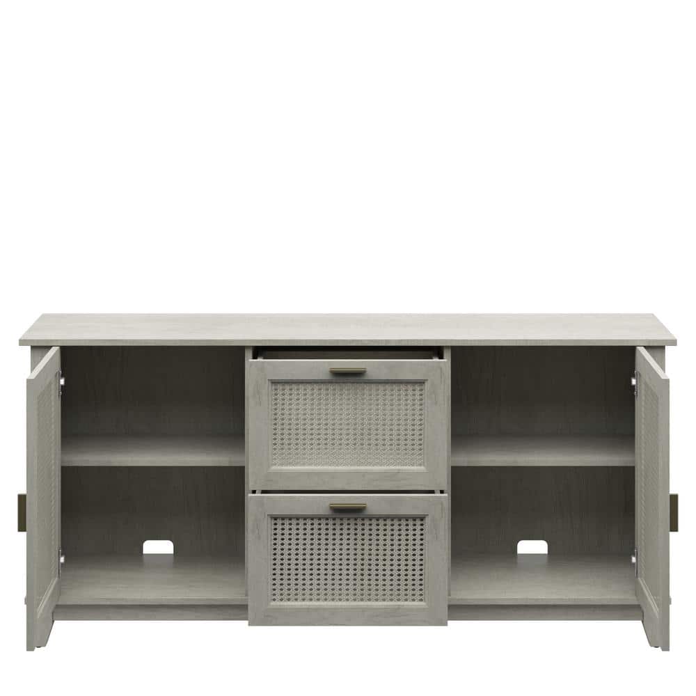 Fairfax Oak Cane Weave Hinged Door Sideboard