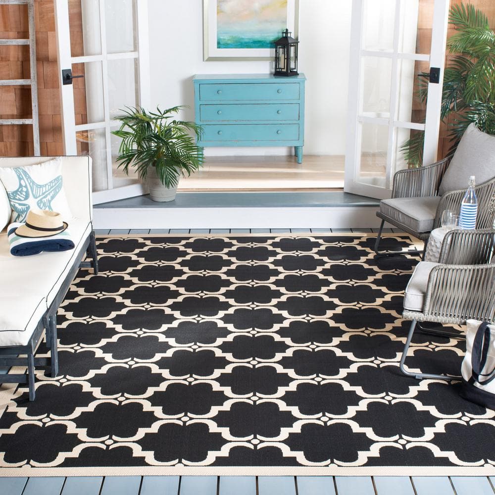 Safavieh 9' x 12' Black Synthetic Flat Woven Reversible Rug