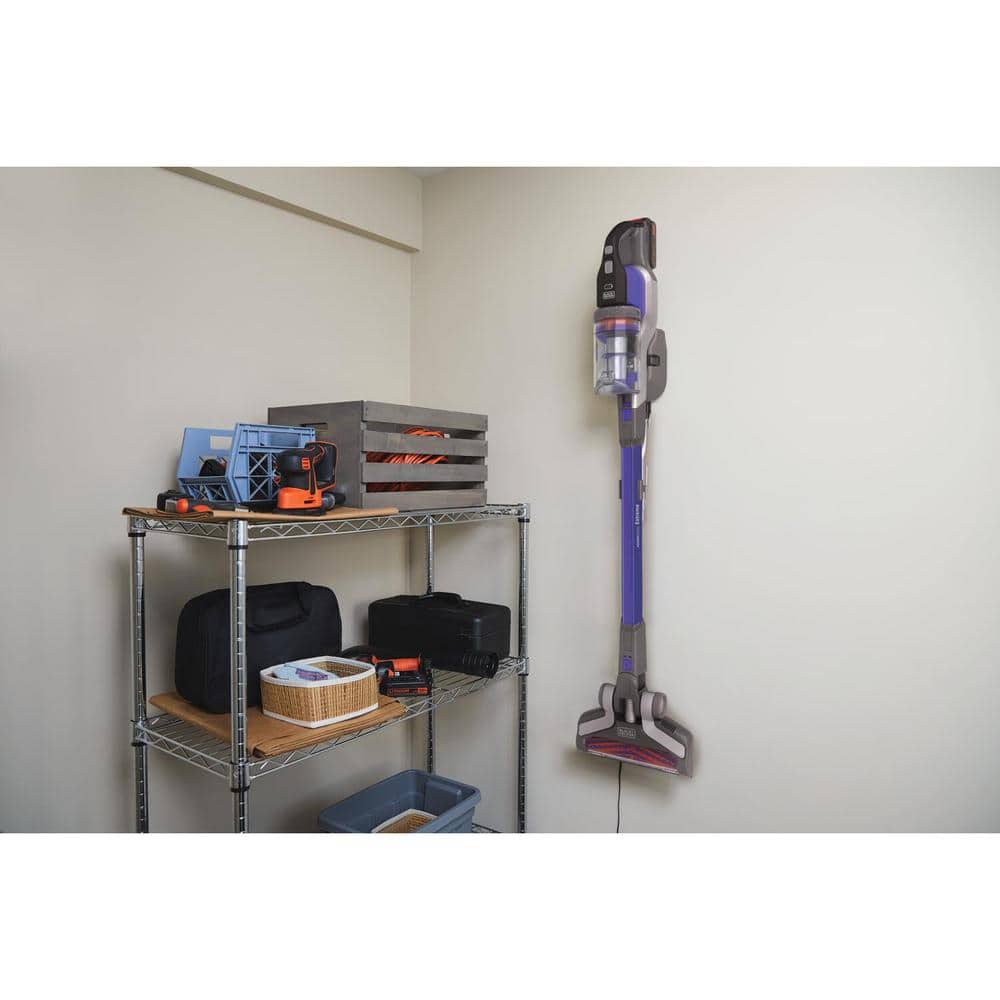 Purple Cordless Stick Vacuum for Pets with Anti-Tangle Brush