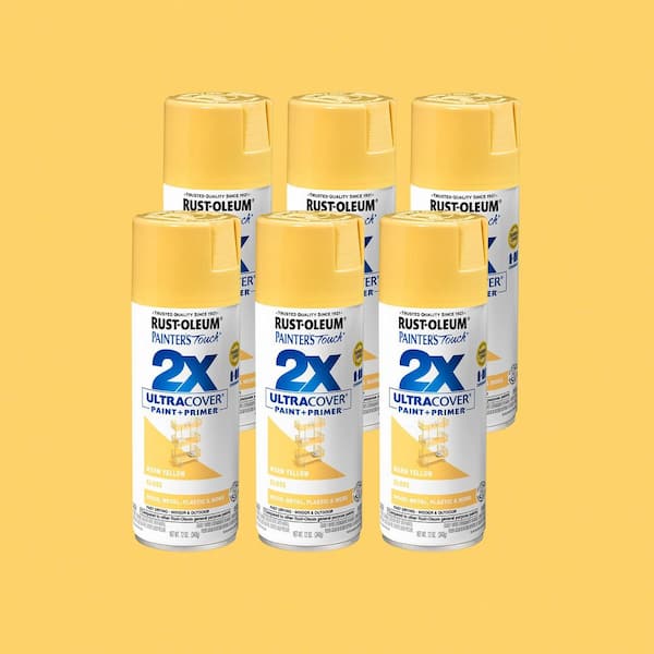 Rust-Oleum Painter's Touch 2X 12 oz. Gloss Warm Yellow General Purpose Spray Paint (6-Pack)