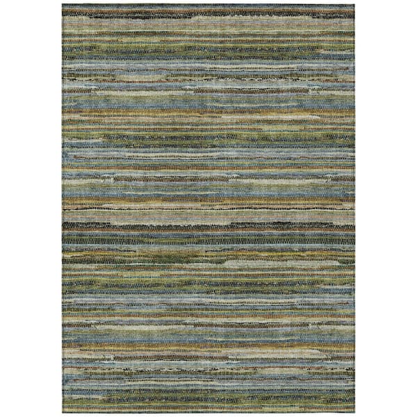 Chantille Machine Washable Indoor/Outdoor Abstract ACN2717 Green 10 ft. x 14 ft. Area Rug