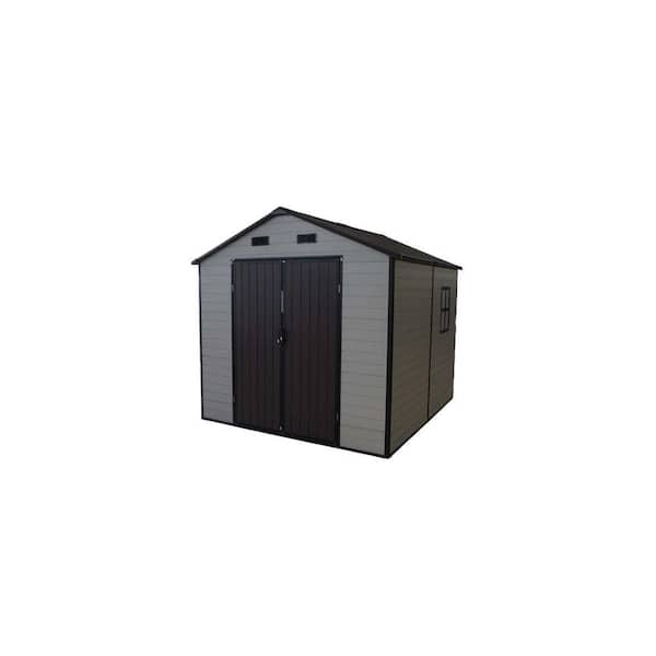 8 ft. W x 8 ft. D Outdoor Resin Storage Shed with Windows, Strong Aluminum Frame and Floor Garden in White (48 sq. ft.)