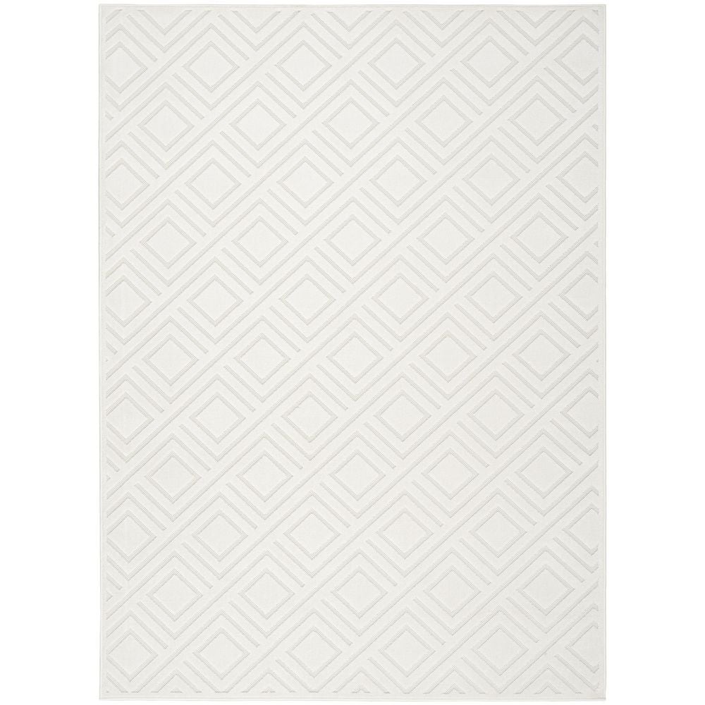 HomeRoots 7 ft. x 9 ft. Cream Geometric Area Rug 2000564108 - The Home ...