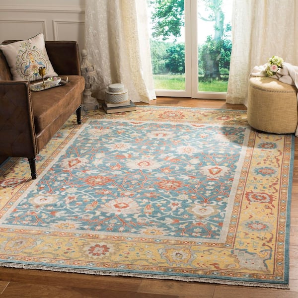 Sultanabad 8 ft. x 10 ft. Blue/Gold Oriental Area Rug