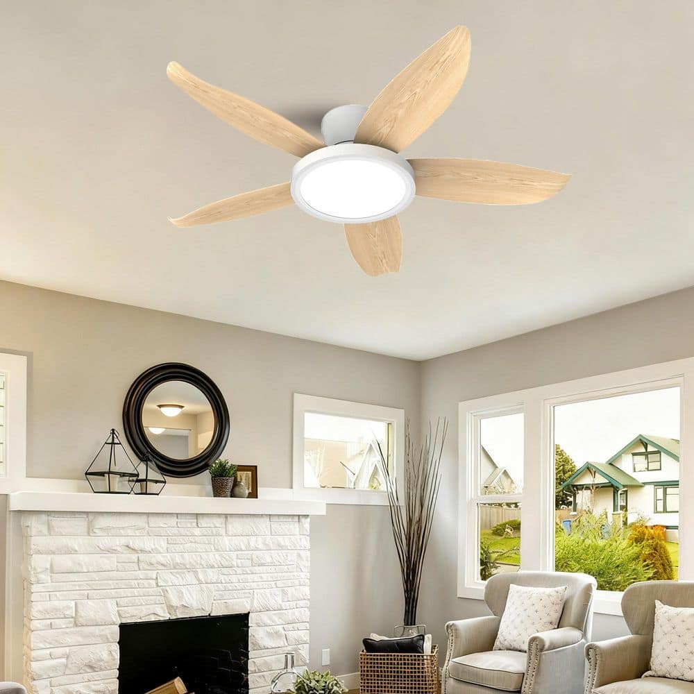 42 in. Industrial Indoor Retro Natural Flush Mount Ceiling Fan with 5 ABS Blades price history on PriceWatchPro