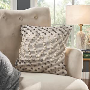 Storied Home Cotton Flannel Lumbar Pillow with Gingham Pattern and Fringe  DF5658 - The Home Depot