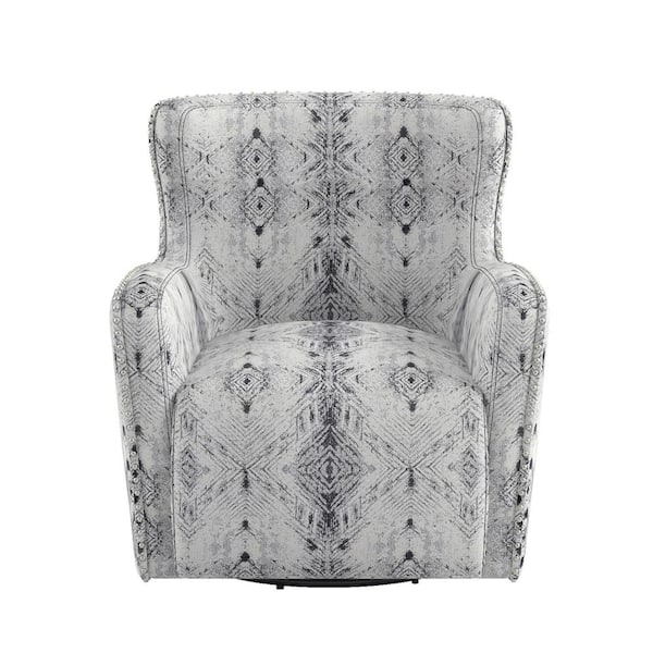 EVERGLADE HOME Vega Printed Chenille Swivel Arm Chair